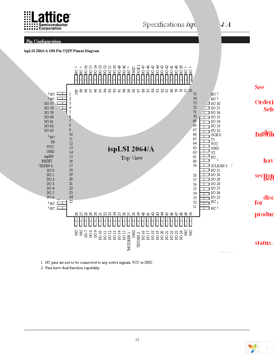 ISPLSI 2064A-80LTN100 Page 12